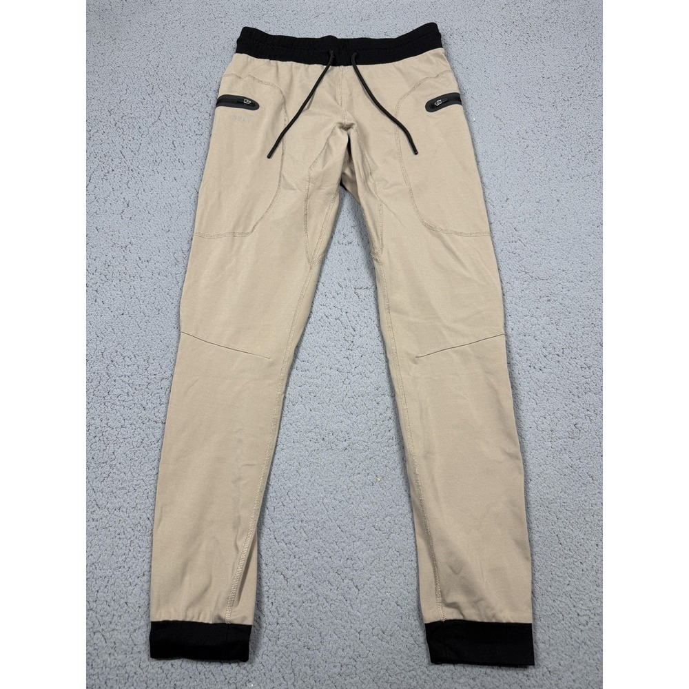 BYLT Pants Mens‎ Small Beige Premium Jogger Stretch Zip Pocket Athletic Gym